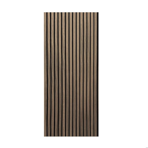 Ejoy Acoustic Slat Wood Wall Cladding Panel With Real Wood Skin Veneer, 94.5in x 24in x 0.8in ACPRW005-GreyOak - main